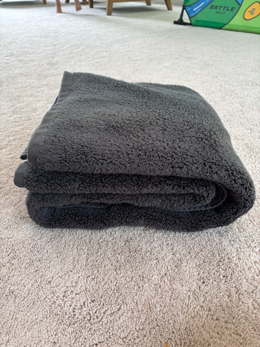 Restoration Hardware Black Organic Turkish Cotton Bath Towel - Picture 2 of 5